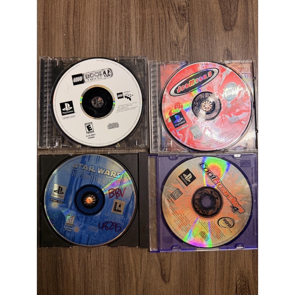 Lot of 4 Sony PlayStation 1 PS1 Games: Lego Rock Raiders, Jet Moto 3, SW Ep 1